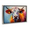 Stupell Industries Colorful Cattle Portrait Floating Frame, design by LSR Creative Studio